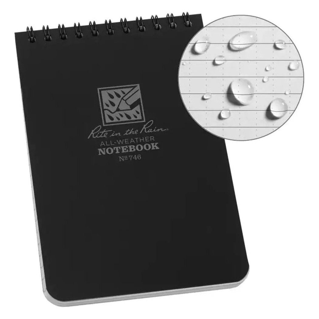 Rite in the Rain Top Spiral Notebook 4 x 6-Camping - Accessories - Books-Notebooks-Black-Appalachian Outfitters