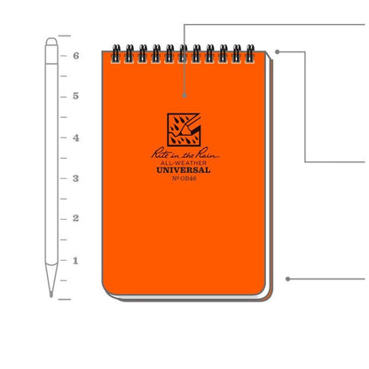 Rite in the Rain Top Spiral Notebook 4 x 6-Camping - Accessories - Books-Notebooks-Appalachian Outfitters