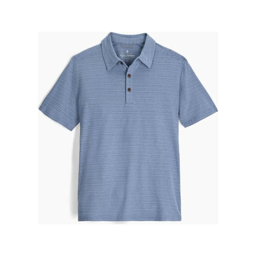 A front view of the Royal Robbins Men's Vacationer Polo in Flint Str with a white background.