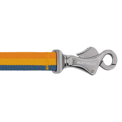 A close-up of the Ruffwear Roamer Leash in Orion Blue showing the metal clip and hook against a white background.