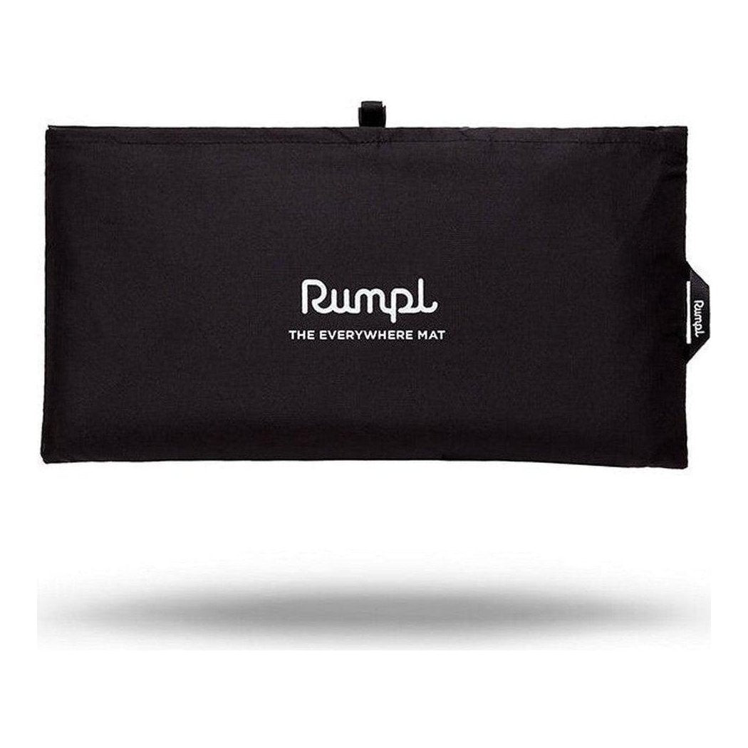 Black Rumpl The Everywhere Mat folded with a white background.