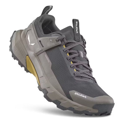 Side view of the Salewa Men's Pedroc 2 PTX in Black Out/Bungee Cord showing the lugged outsole against a white background.