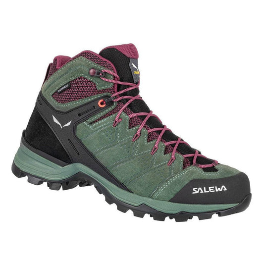 Salewa Women's Alp Mate Mid Waterproof-Women's - Footwear - Boots-Duck Green/Rhododendon-6-Appalachian Outfitters