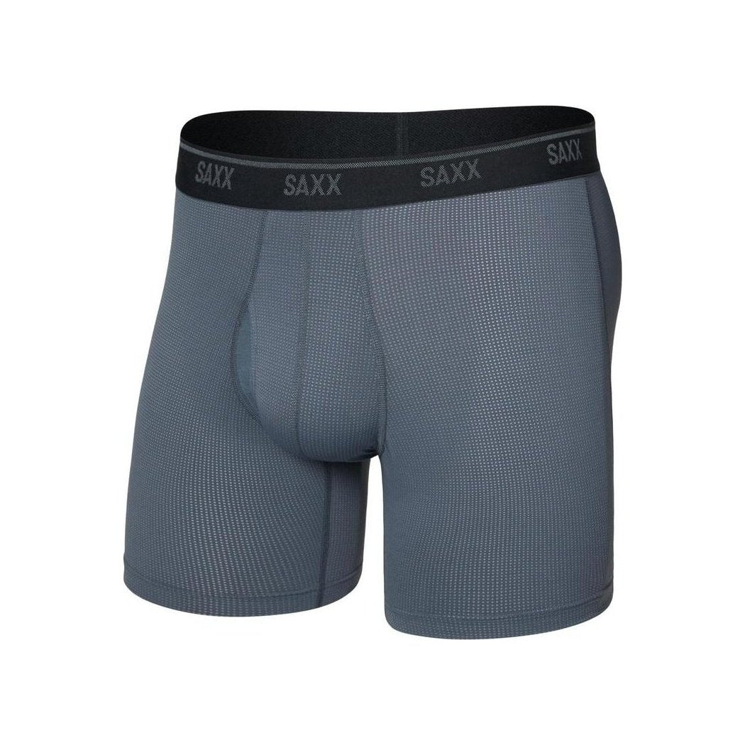 SAXX Quest Quick-Dry Mesh Boxer Brief Fly - 6"-Men's - Clothing - Underwear-Turbulence-M-Appalachian Outfitters