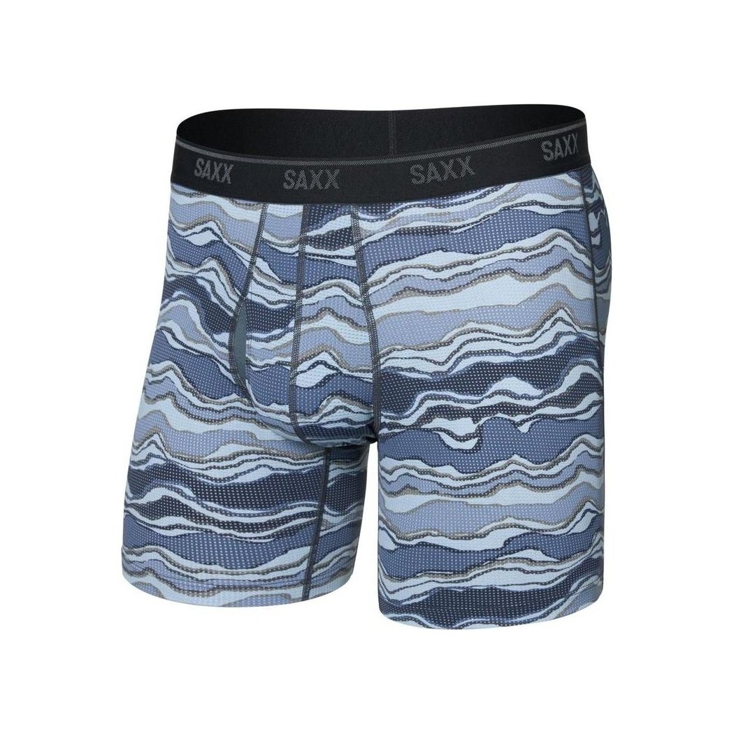 SAXX Quest Quick-Dry Mesh Boxer Brief Fly - 6"-Men's - Clothing - Underwear-Lazy River/Multi-M-Appalachian Outfitters