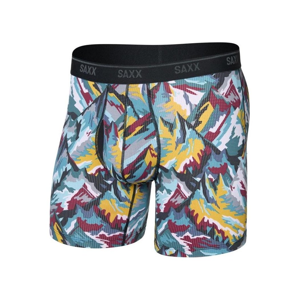 SAXX Quest Quick-Dry Mesh Boxer Brief Fly - 6"-Men's - Clothing - Underwear-Prism Peaks/Multi-M-Appalachian Outfitters