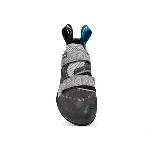 Back view of the Scarpa Origin in Covey/Black showing the dual strap design and black heel loop against a white background.
