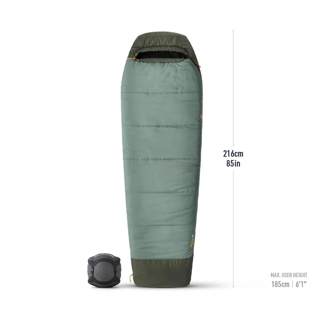 Sea To Summit Boab Synthetic Sleeping Bag 30F|-1C-Camping - Sleeping Bags - Synthetic-Laurel Wreath Green-Regular-Appalachian Outfitters