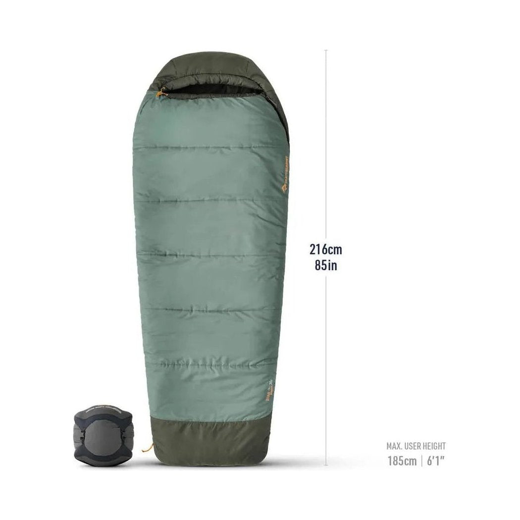 Sea To Summit Boab Synthetic Sleeping Bag 30F|-1C-Camping - Sleeping Bags - Synthetic-Laurel Wreath Green-Regular Wide-Appalachian Outfitters