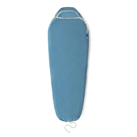 A top-down view of the Sea To Summit Breeze Liner with Drawcord - Regular in blue, showing the drawcord and white trim against a white background.