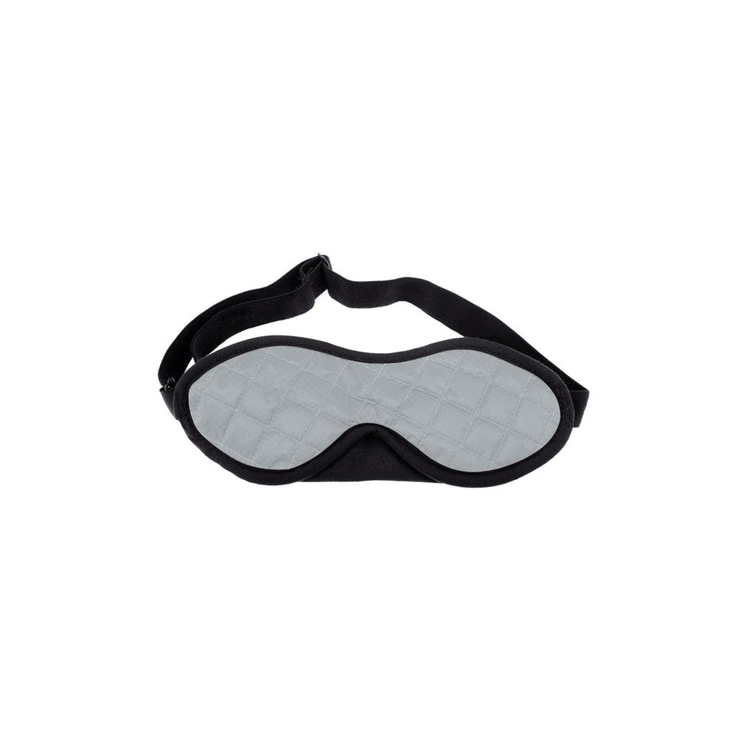 A front view of the Sea To Summit Eye Shades in High Rise Grey with a black strap against a white background.