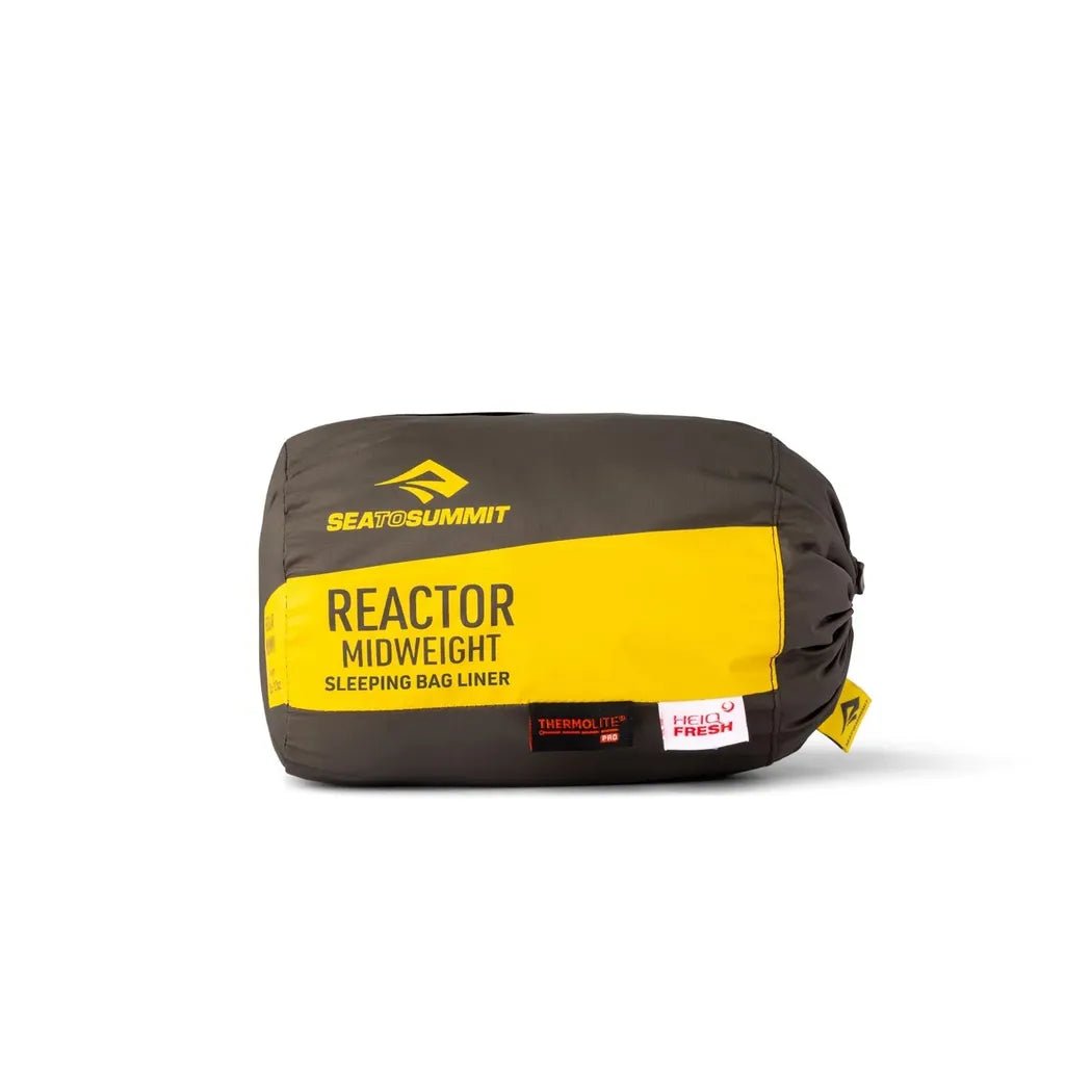 A front view of the Sea To Summit Reactor Midweight Sleeping Bag Liner against a white background.