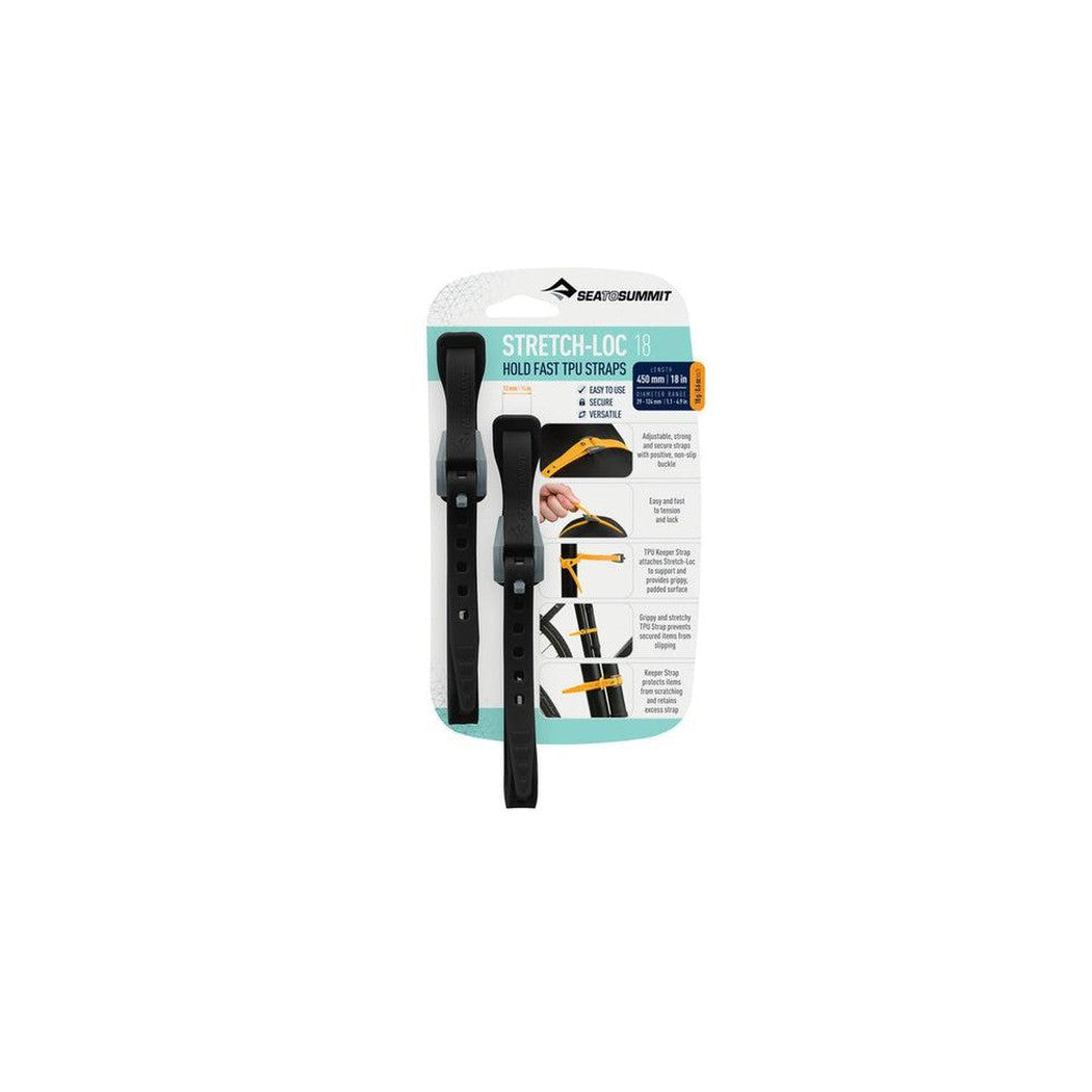 Sea To Summit Stretch-Loc TPU Straps 2 Pack-Camping - Accessories-18 Inch-Black-Appalachian Outfitters