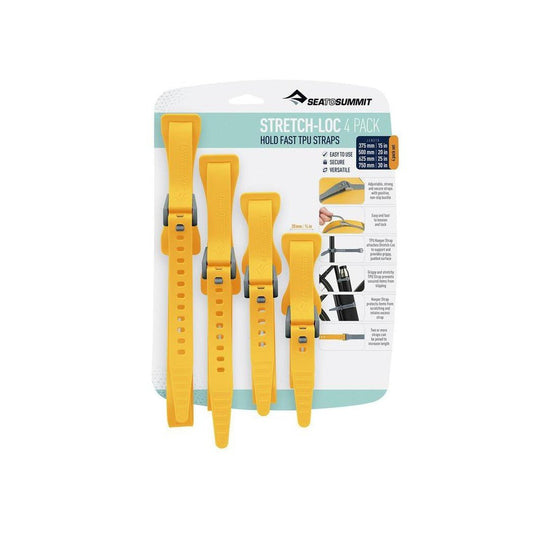 Sea To Summit Stretch-Loc TPU Straps Set - 4 Pack-Camping - Accessories-Yellow-Appalachian Outfitters
