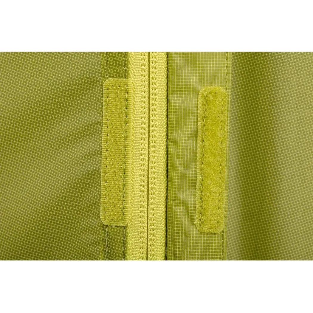 Close-up of the Sea To Summit Telos Evo Tent showing the zipper and hook-and-loop straps on the fabric.