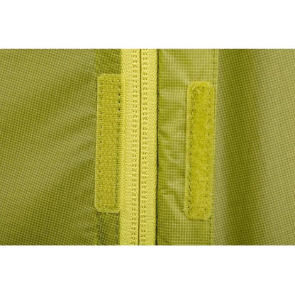 Close-up of the Sea To Summit Telos Evo Tent showing the zipper and hook-and-loop straps on the fabric.