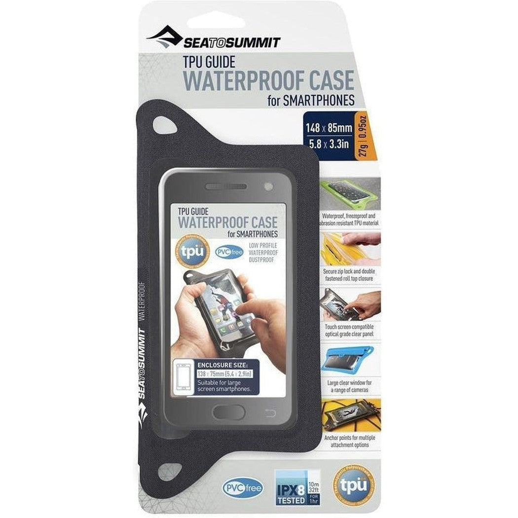 Sea To Summit TPU Guide Waterproof Case for Smartphone-Paddle Sports - Dry Bags - Cases-Regular-Black-Appalachian Outfitters