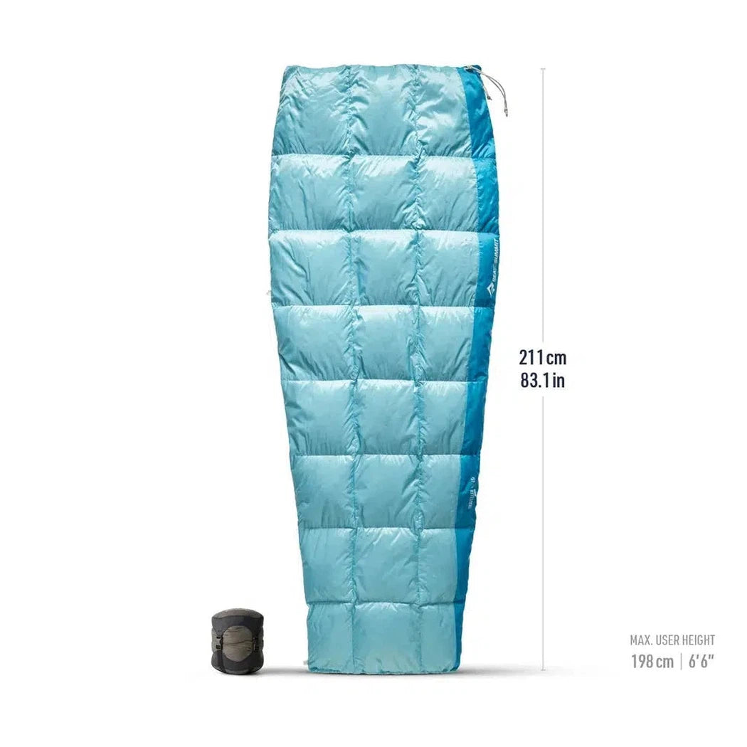 Sea To Summit Traveller Down Sleeping Bag Unisex 45F | 7C-Camping - Sleeping Bags - Down-Long-Aqua Sea Blue-Appalachian Outfitters