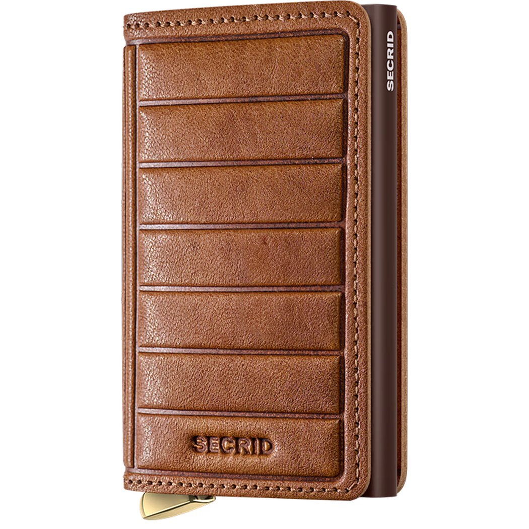 SECRID Premium Slimwallet Emboss Lines +-Accessories - Wallets-Cognac-Appalachian Outfitters