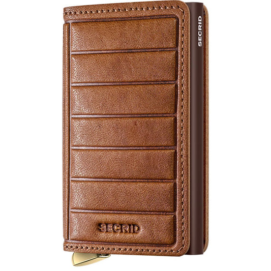 SECRID Premium Slimwallet Emboss Lines +-Accessories - Wallets-Cognac-Appalachian Outfitters
