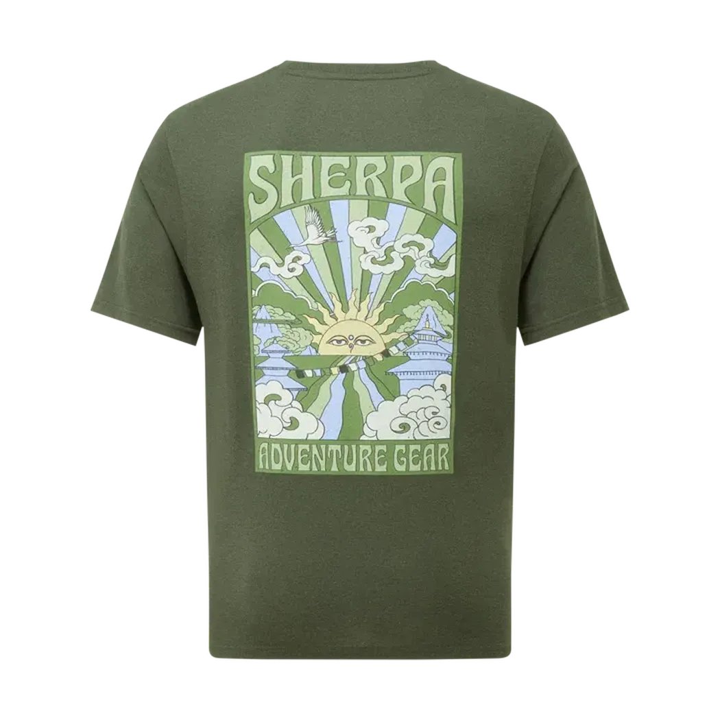Sherpa Adventure Gear Men's Jutnu Psychedelic Tee-Men's - Clothing - Tops-Evergreen-M-Appalachian Outfitters