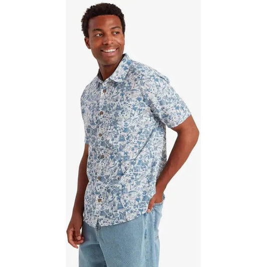 Sherpa Adventure Gear Men's Ravi Short Sleeve Shirt-Men's - Clothing - Tops-Katha White/Blue-M-Appalachian Outfitters
