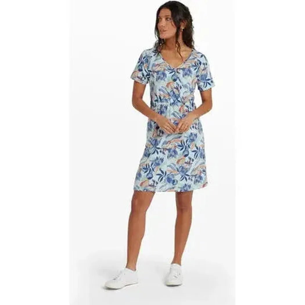 Sherpa Adventure Gear Women's Neha Faux Wrap Dress-Women's - Clothing - Dresses-Seaport Blue Peacock-S-Appalachian Outfitters