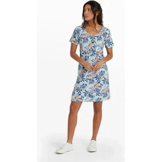 Sherpa Adventure Gear Women's Neha Faux Wrap Dress-Women's - Clothing - Dresses-Seaport Blue Peacock-S-Appalachian Outfitters
