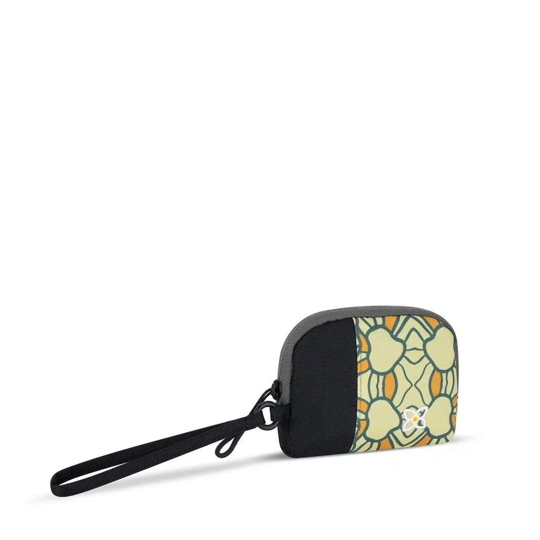A side view of the Sherpani Jolie SM in Fiori with a black wrist strap against a white background.