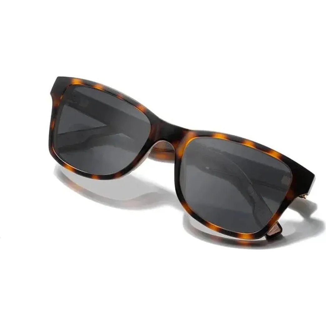 Side view of the Shwood Canby ACTV sunglasses with black and elm burl frames against a white background.