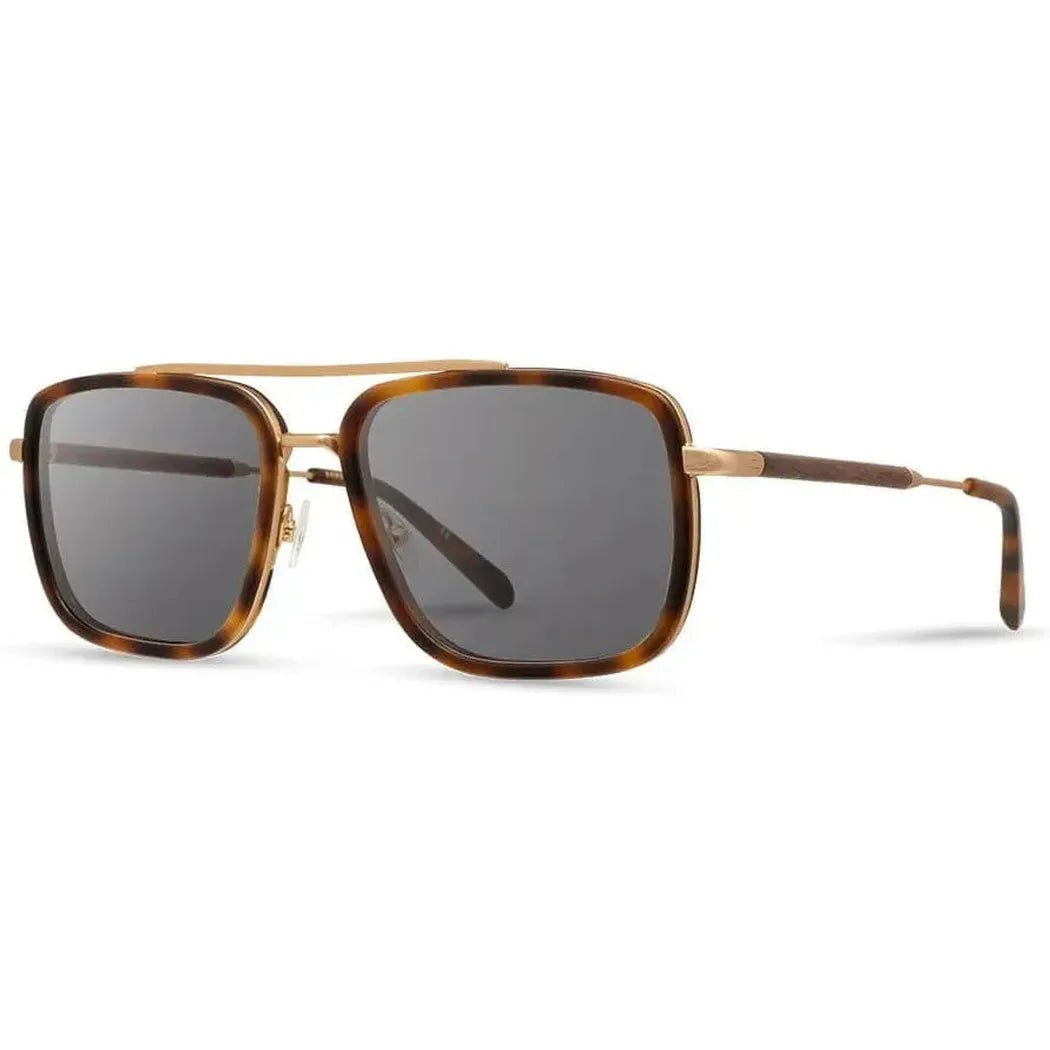 Shwood Grant-Accessories - Eyewear - Sunglasses-Matte Brindle & Matte Gold // Walnut-Grey Polarized-Appalachian Outfitters