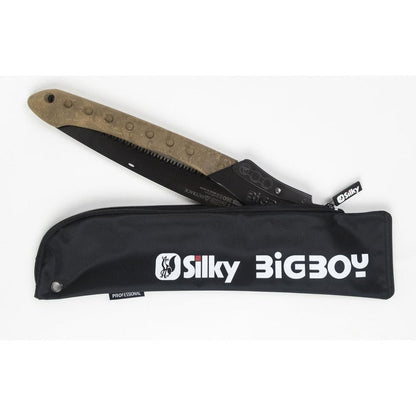 A top-down view of the Silky BIGBOY Professional 2000 saw with its black carrying case against a white background.