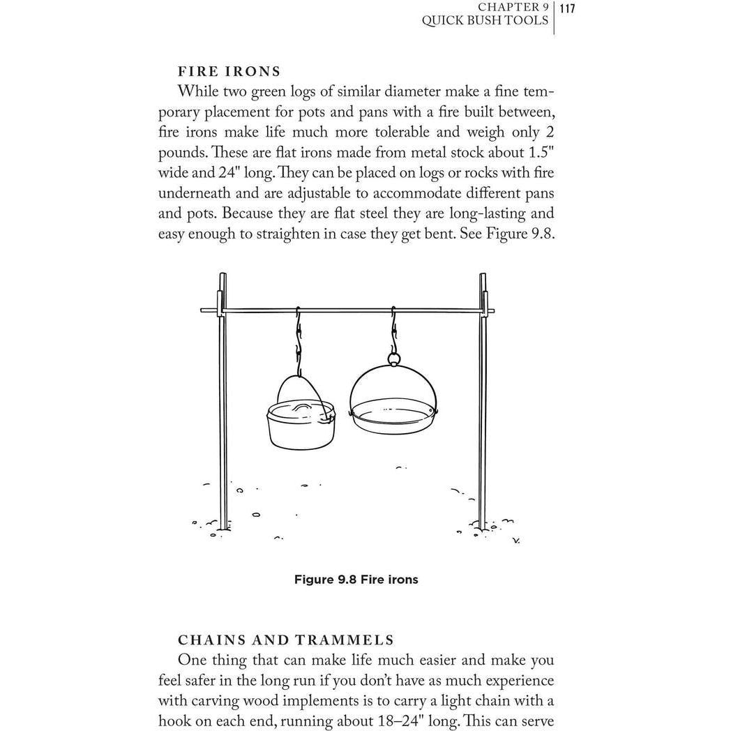 Two fire irons hanging from a horizontal bar supported by two vertical posts, as shown in Figure 9.8.