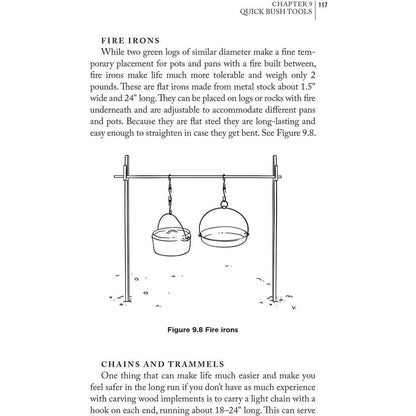 Two fire irons hanging from a horizontal bar supported by two vertical posts, as shown in Figure 9.8.