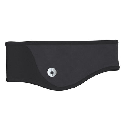 A black Smartwool Active Fleece Wind Headband shown from a front angle with a white background.