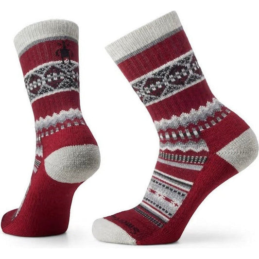 Smartwool Everyday Cozy Snowed In Sweater Crew Socks-Accessories - Socks - Unisex-Tibetan Red-S-Appalachian Outfitters