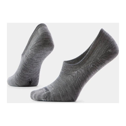 Side view of the Smartwool Everyday No Show Socks in Medium Gray against a white background.