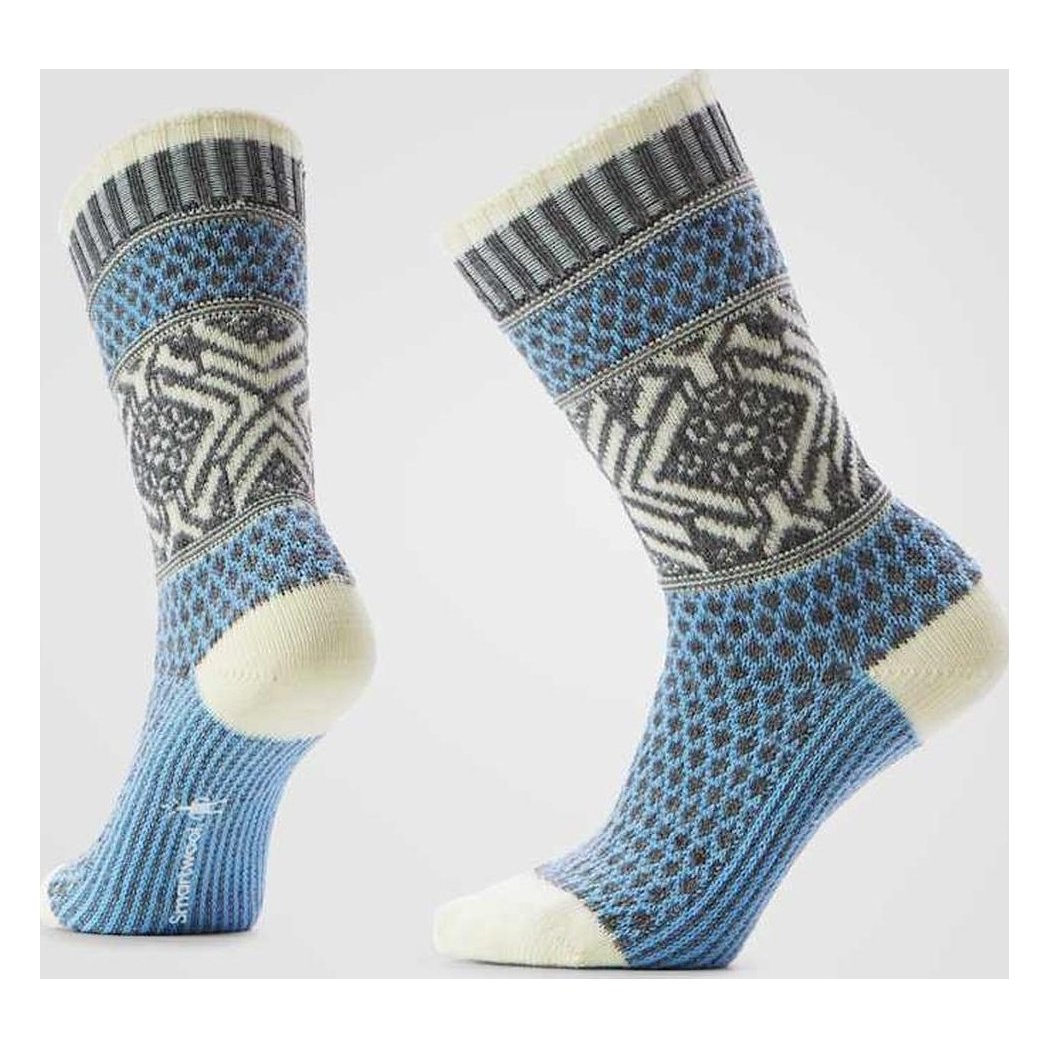 Smartwool Everyday Popcorn Snowflake Pattern Crew Socks-Accessories - Socks - Unisex-Serene Blue-S-Appalachian Outfitters