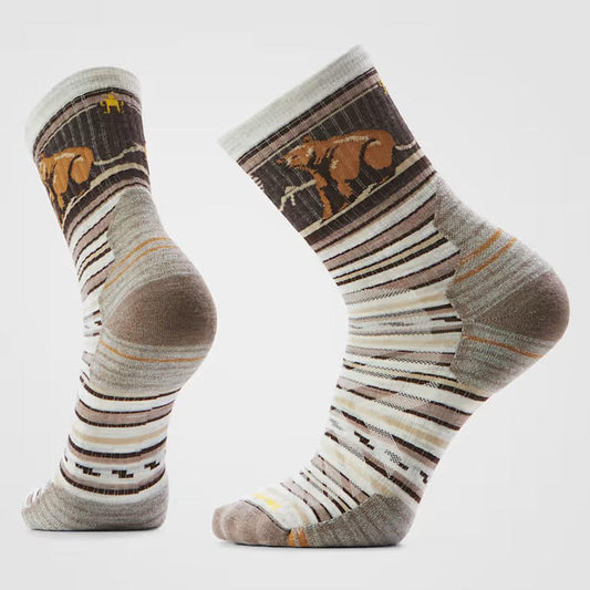 Smartwool Hike Tareted Cushion Bear Stripe Mid Crew Socks-Accessories - Socks - Unisex-Ash-M-Appalachian Outfitters