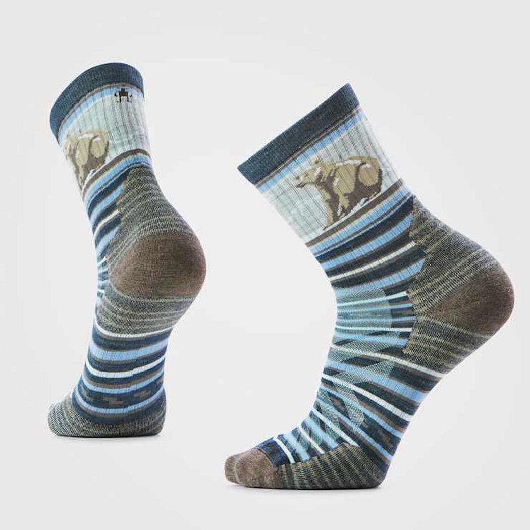 Smartwool Hike Tareted Cushion Bear Stripe Mid Crew Socks-Accessories - Socks - Unisex-Twilight Blue-L-Appalachian Outfitters