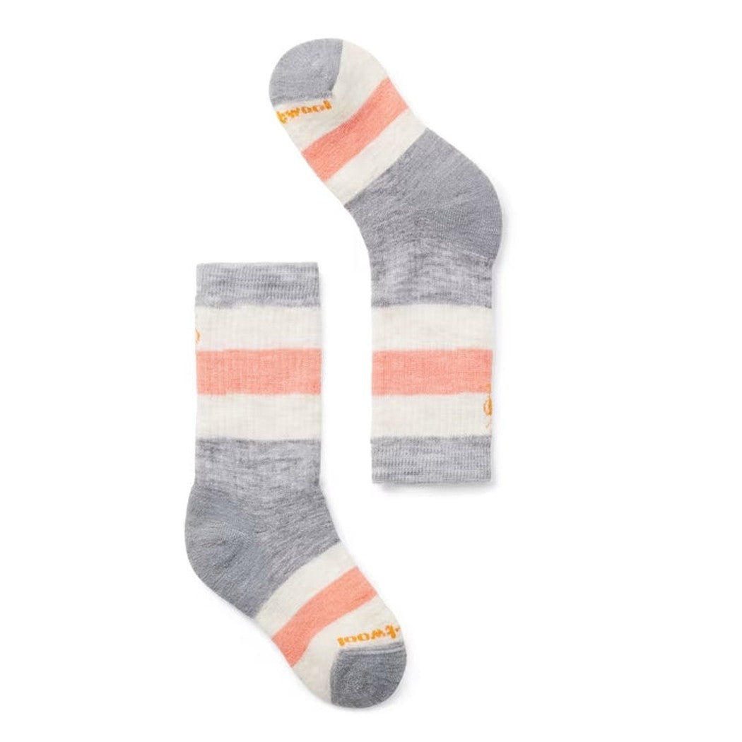 Smartwool Kids' Hike Full Cushion Striped Crew Socks-Accessories - Socks - Kids-Wild Salmon-S-Appalachian Outfitters