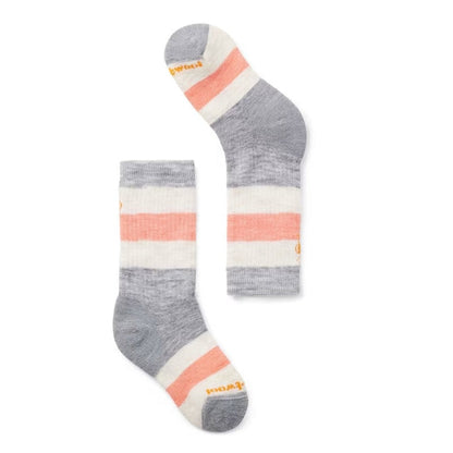 Smartwool Kids' Hike Full Cushion Striped Crew Socks-Accessories - Socks - Kids-Wild Salmon-S-Appalachian Outfitters