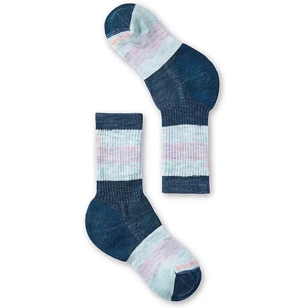 Smartwool Kids' Hike Full Cushion Striped Crew Socks-Accessories - Socks - Kids-Twilight Blue-S-Appalachian Outfitters