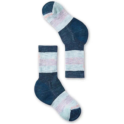 Smartwool Kids' Hike Full Cushion Striped Crew Socks-Accessories - Socks - Kids-Twilight Blue-S-Appalachian Outfitters