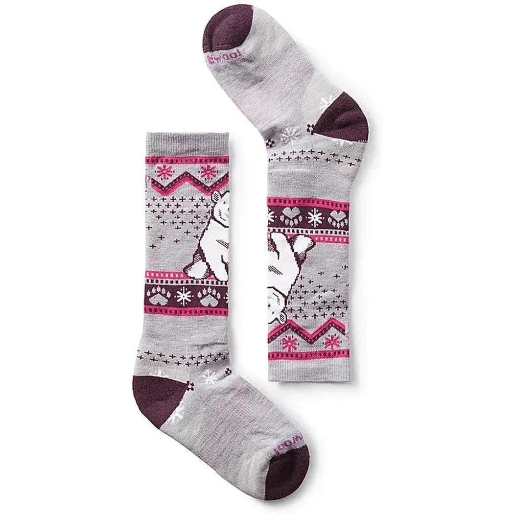 Smartwool Kids' Wintersport Full Cushion Polar Bear Pattern OTC Socks-Accessories - Socks - Kids-Purple Eclipse-S-Appalachian Outfitters