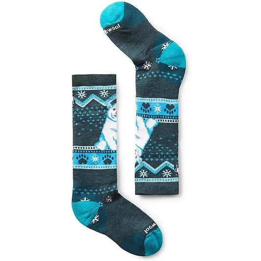 Smartwool Kids' Wintersport Full Cushion Polar Bear Pattern OTC Socks-Accessories - Socks - Kids-Twilight Blue-S-Appalachian Outfitters