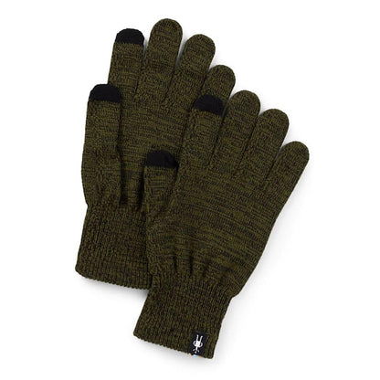 A pair of Smartwool Liner Gloves in Black, shown from above on a white background.