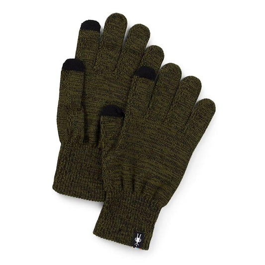 A pair of Smartwool Liner Gloves in Black, shown from above on a white background.