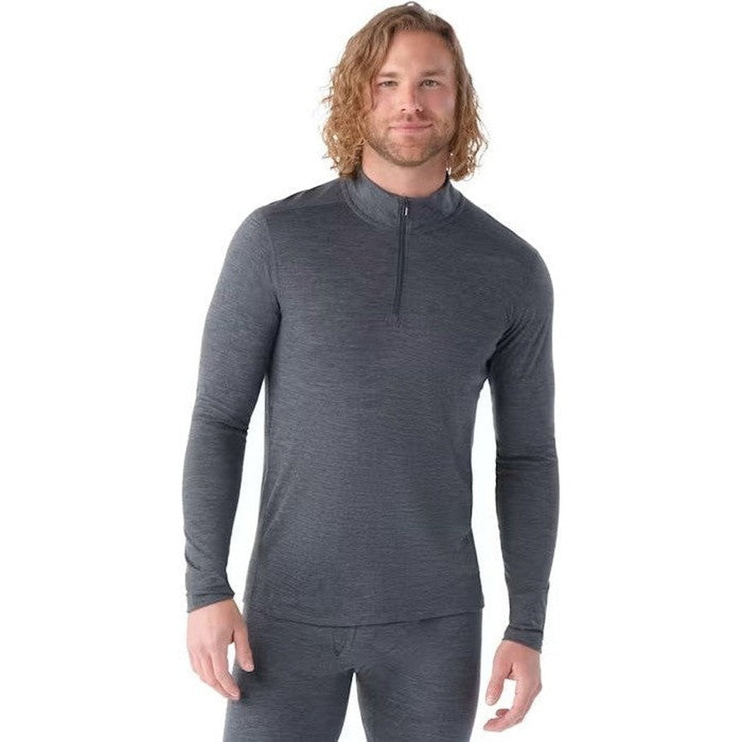 Smartwool Men's Classic All-Season Merino Base Layer 1/4 Zip-Men's - Clothing - Baselayer-Iron Heather-M-Appalachian Outfitters