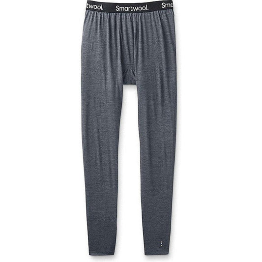 Charcoal Smartwool men's classic all-season merino base layer bottom shown from the front on a white background.